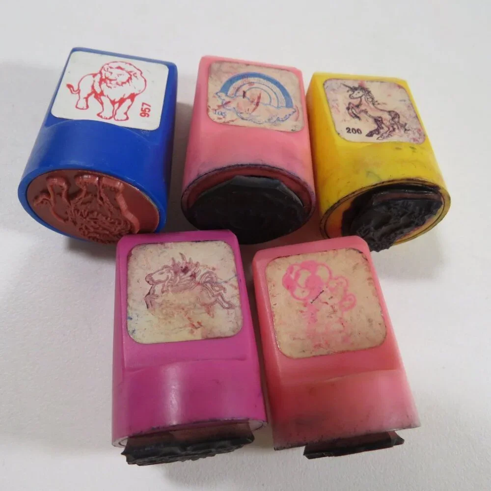 80s Stamps ( Lion, Rainbow, Unicorn, Pegasus, Bear with balloons, Daisy Wheel..)